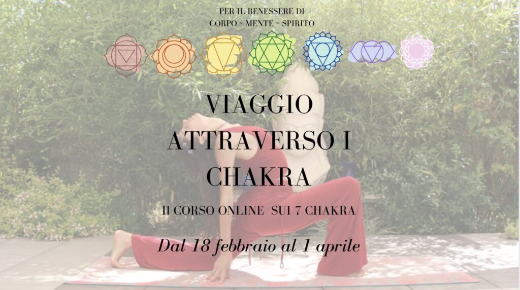Viaggio attraverso i chakra, corso yoga online sui 7 chakra